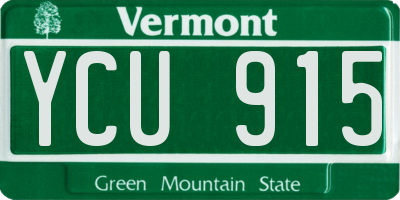 VT license plate YCU915