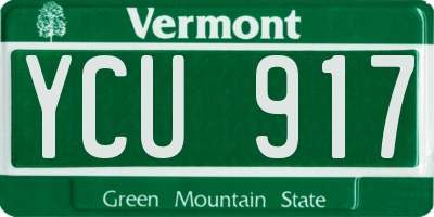 VT license plate YCU917