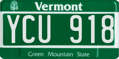 VT license plate YCU918