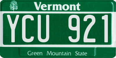 VT license plate YCU921
