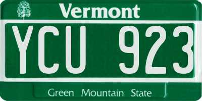 VT license plate YCU923