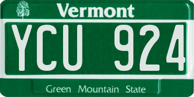 VT license plate YCU924