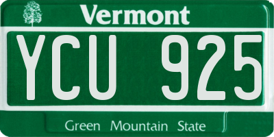 VT license plate YCU925