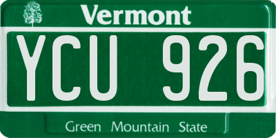 VT license plate YCU926