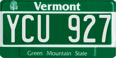 VT license plate YCU927