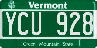 VT license plate YCU928