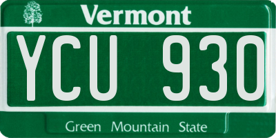 VT license plate YCU930