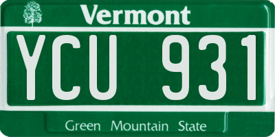 VT license plate YCU931