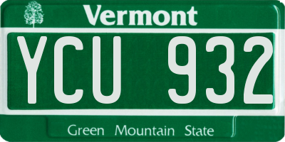 VT license plate YCU932