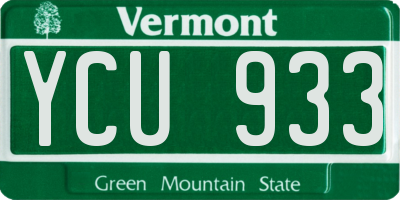 VT license plate YCU933
