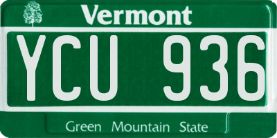 VT license plate YCU936