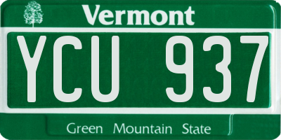 VT license plate YCU937