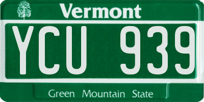 VT license plate YCU939