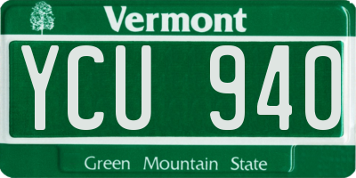 VT license plate YCU940