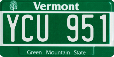 VT license plate YCU951