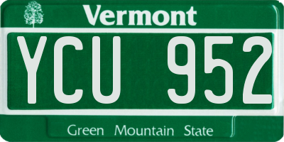 VT license plate YCU952