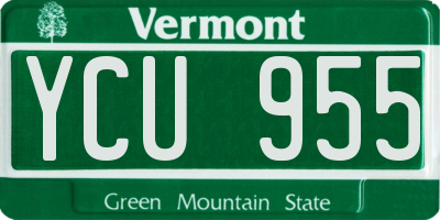 VT license plate YCU955