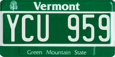 VT license plate YCU959