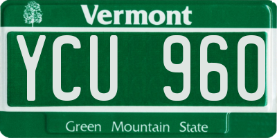 VT license plate YCU960