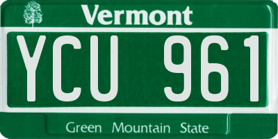 VT license plate YCU961