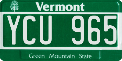 VT license plate YCU965