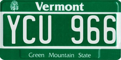 VT license plate YCU966