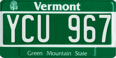 VT license plate YCU967