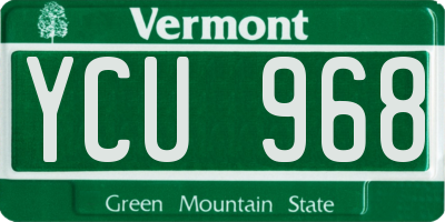 VT license plate YCU968