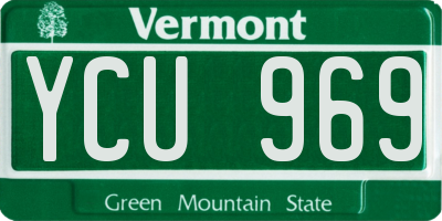 VT license plate YCU969