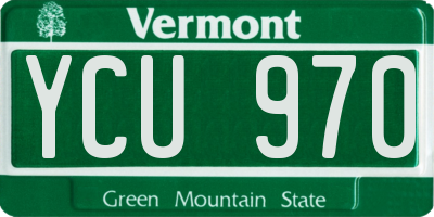 VT license plate YCU970