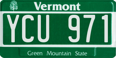 VT license plate YCU971