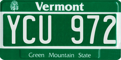 VT license plate YCU972