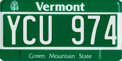 VT license plate YCU974