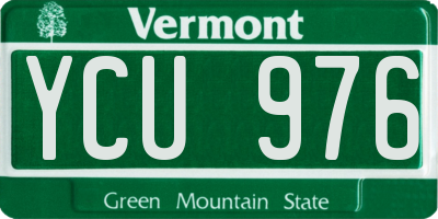 VT license plate YCU976