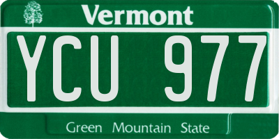 VT license plate YCU977