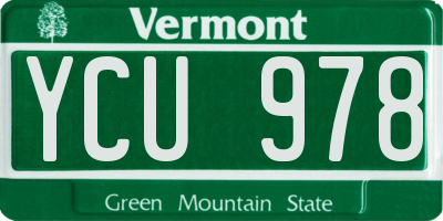 VT license plate YCU978