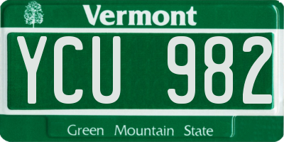VT license plate YCU982