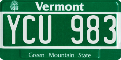VT license plate YCU983