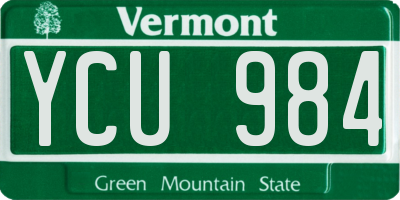 VT license plate YCU984