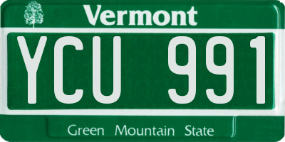 VT license plate YCU991
