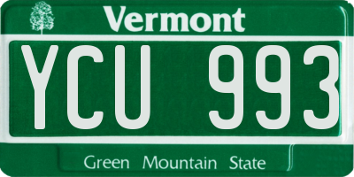 VT license plate YCU993