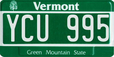VT license plate YCU995