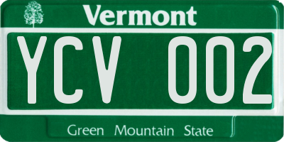 VT license plate YCV002