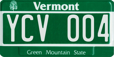 VT license plate YCV004