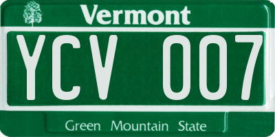 VT license plate YCV007