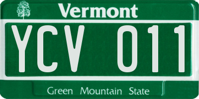 VT license plate YCV011