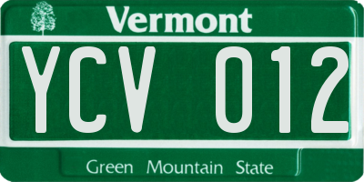 VT license plate YCV012
