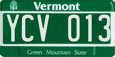 VT license plate YCV013