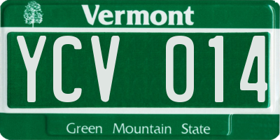 VT license plate YCV014