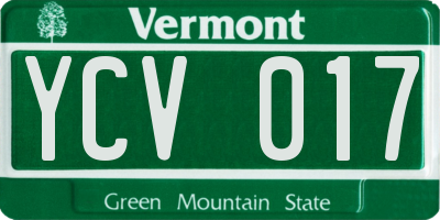 VT license plate YCV017
